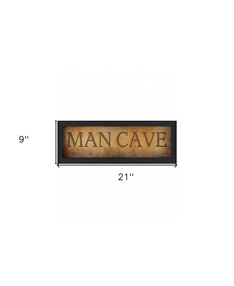 9" x 21" Man Cave Black Framed Print Wall Art