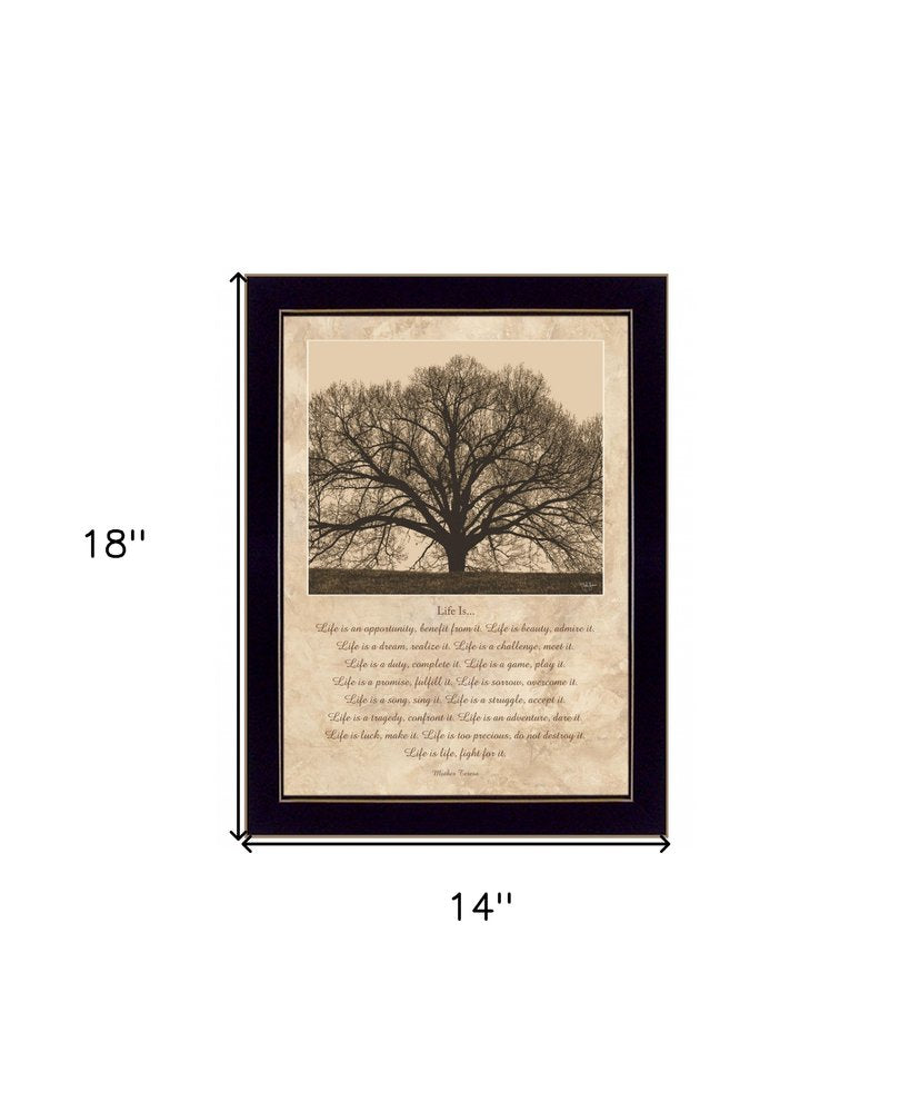 Life Is 8 Black Framed Print Wall Art