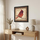 Male Cardinal 2 Black Framed Print Wall Art