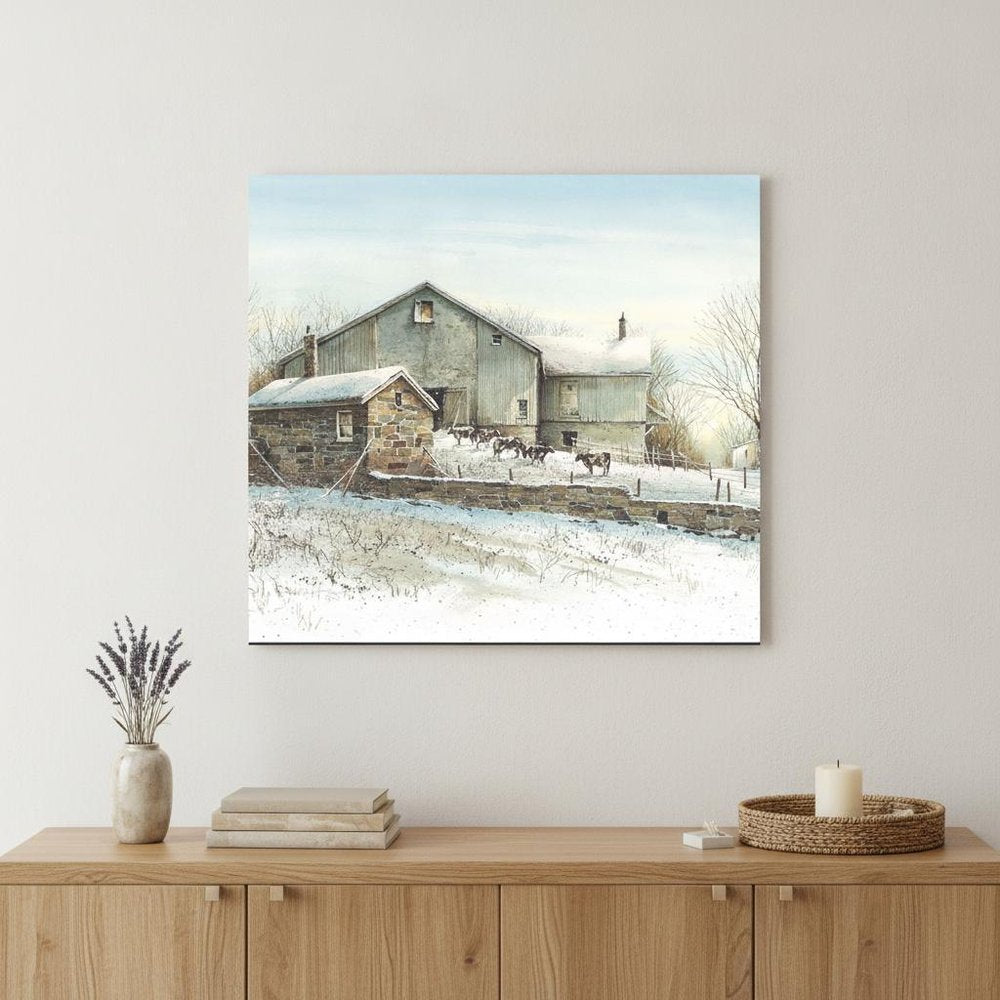 February Morning Black Framed Print Wall Art
