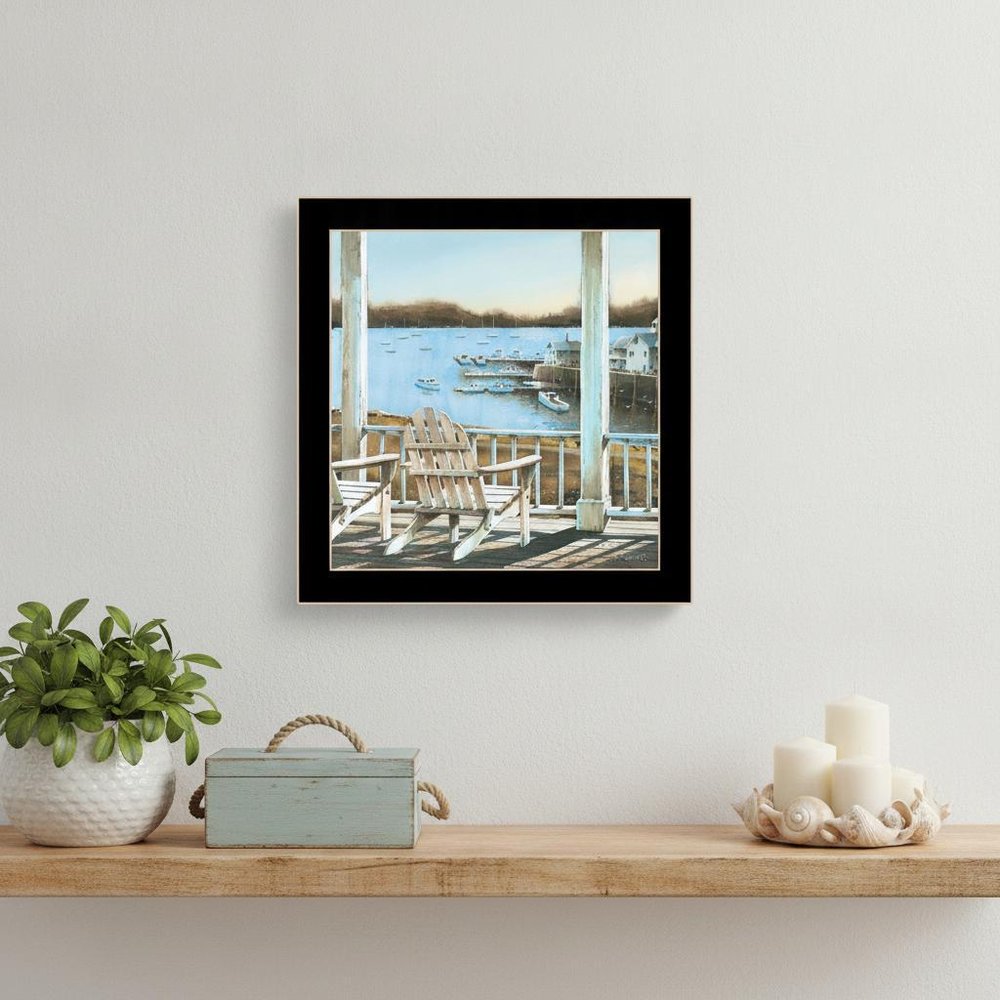 Harbor View 2 Black Framed Print Wall Art
