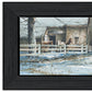 Evening on the Farm Black Framed Print Wall Art