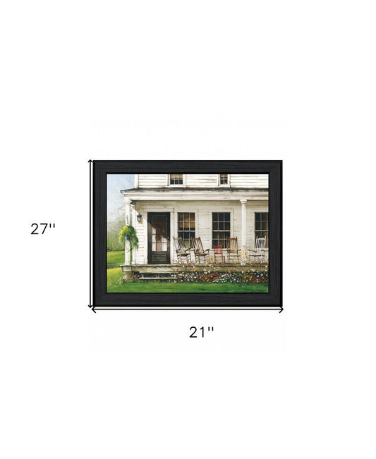 Back Porch Gathering 1 Black Framed Print Wall Art