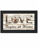 Love Begins at Home 2 Black Framed Print Wall Art