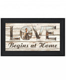 Love Begins at Home 2 Black Framed Print Wall Art