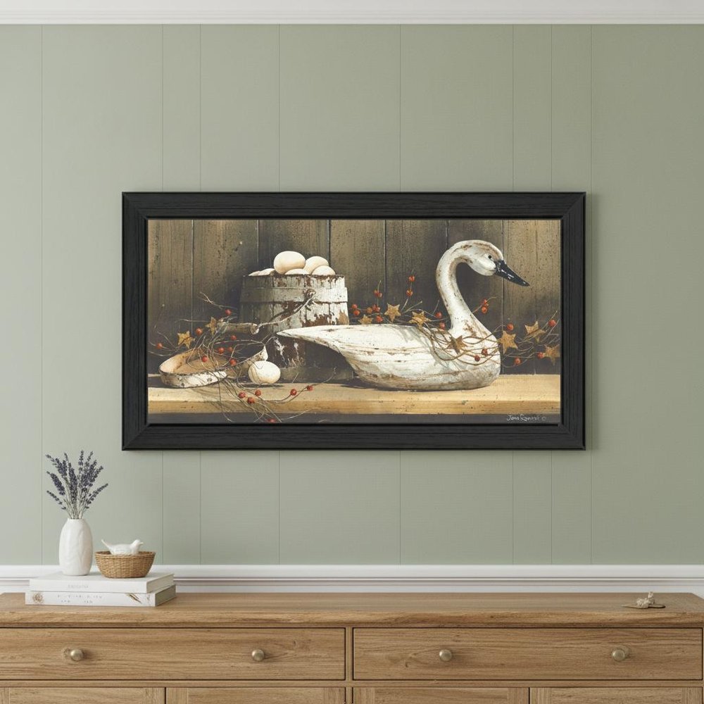 Country Charm Black Framed Print Wall Art
