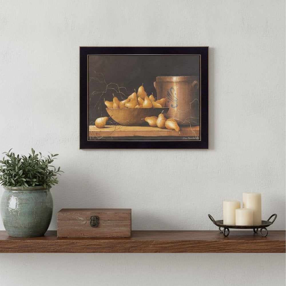Pears and Crocks 2 Black Framed Print Wall Art