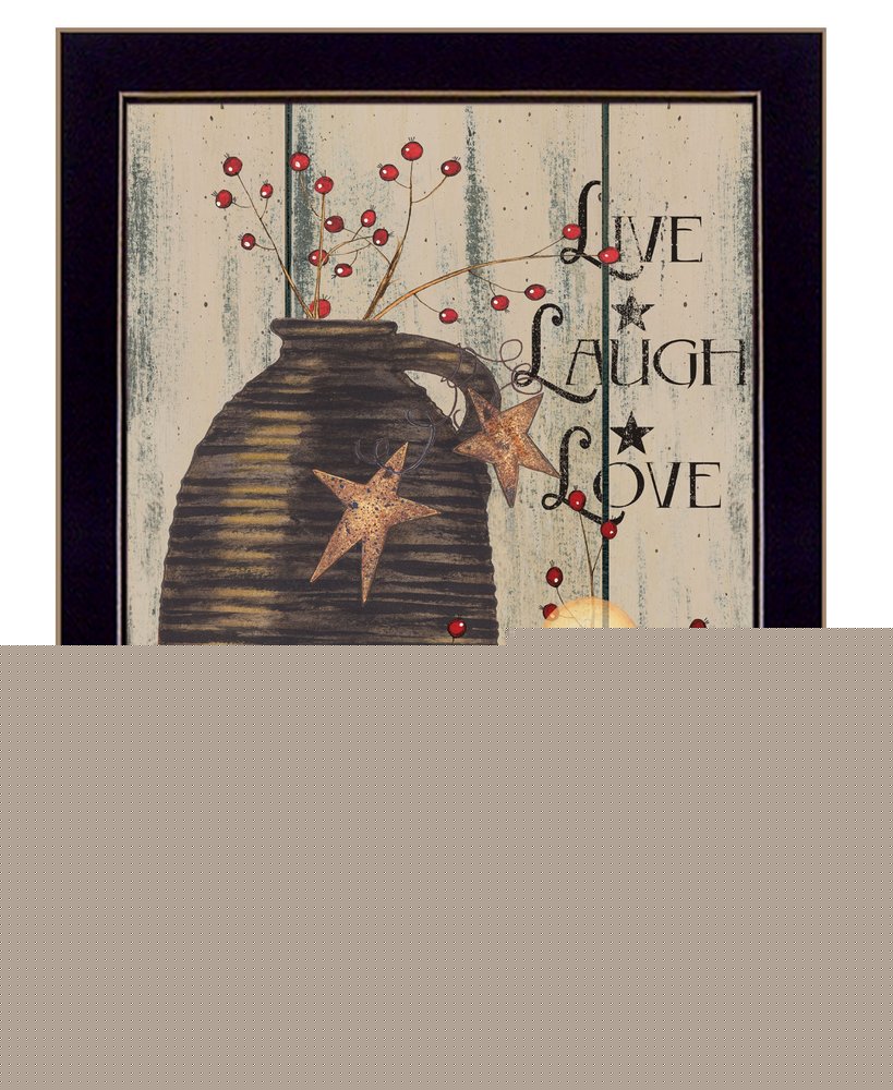 Live Laugh and Love 1 Black Framed Print Wall Art