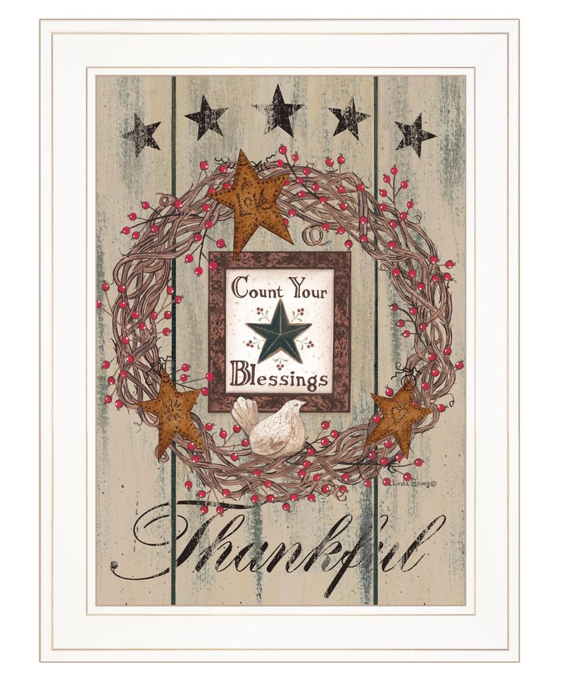 Count your Blessings 1 White Framed Print Wall Art