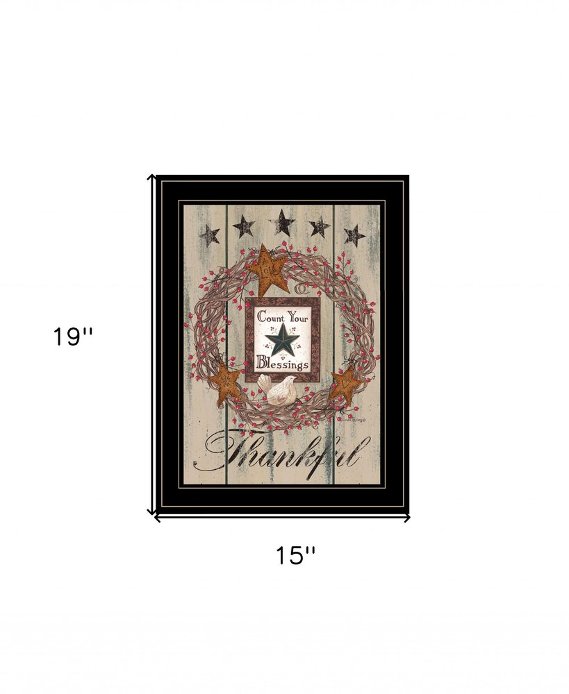 Count your Blessings 2 Black Framed Print Wall Art
