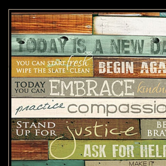 Today is a New Day 3 Black Framed Print Wall Art
