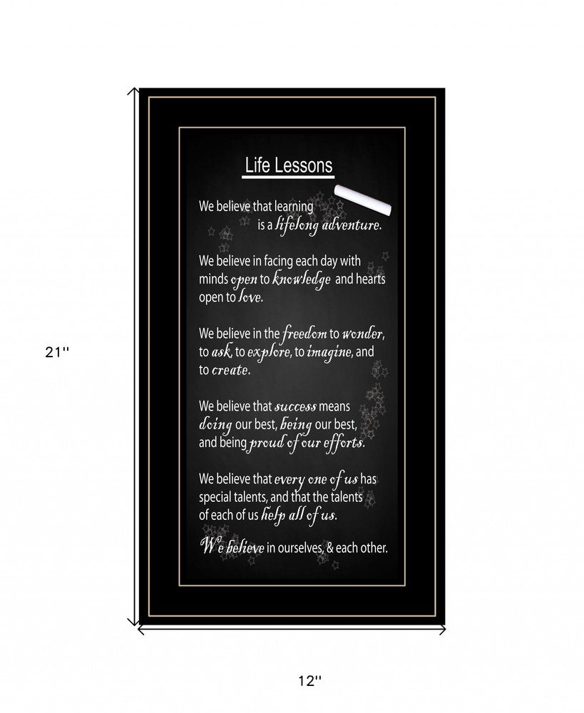 Life Lessons 4 Black Framed Print Wall Art