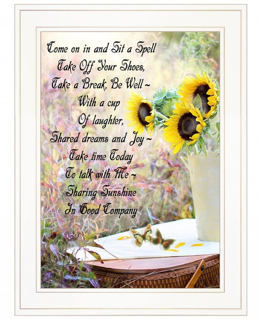 Sharing Sunshine 2 White Framed Wall Art