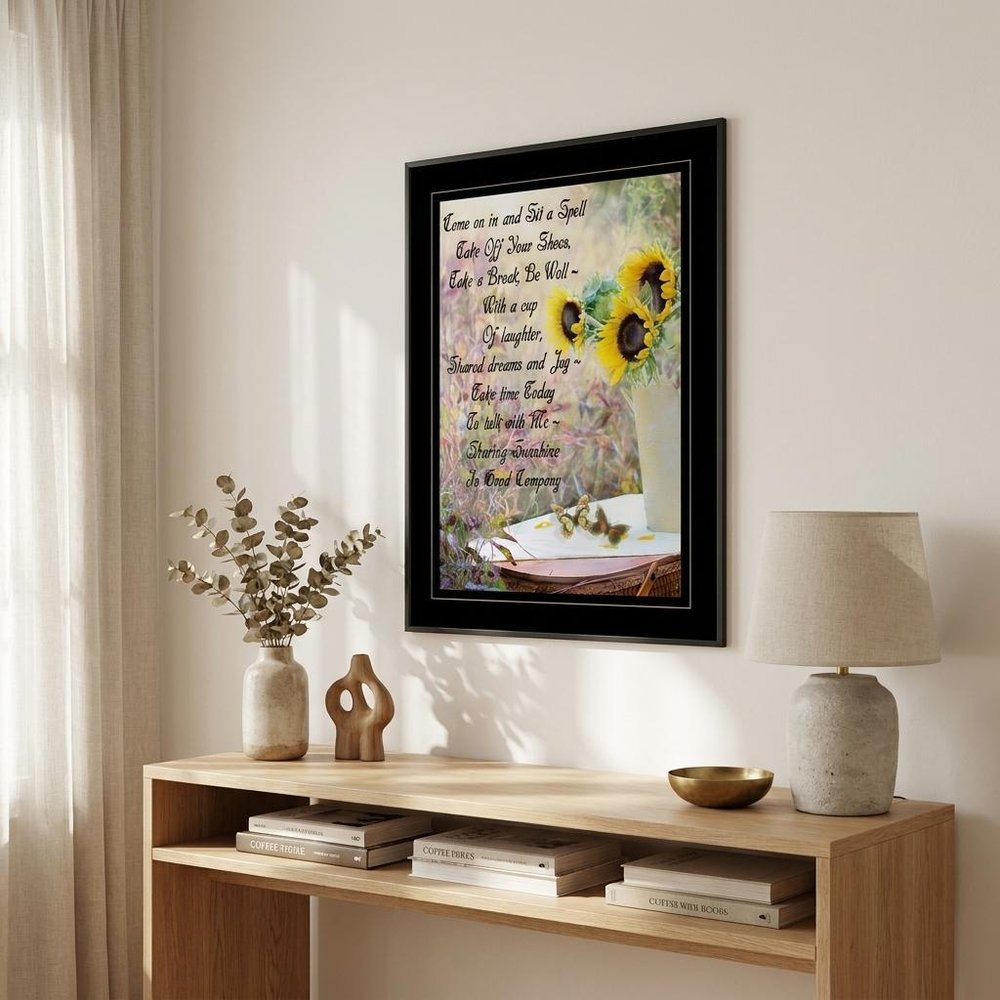 Sharing Sunshine 1 Black Framed Print Wall Art