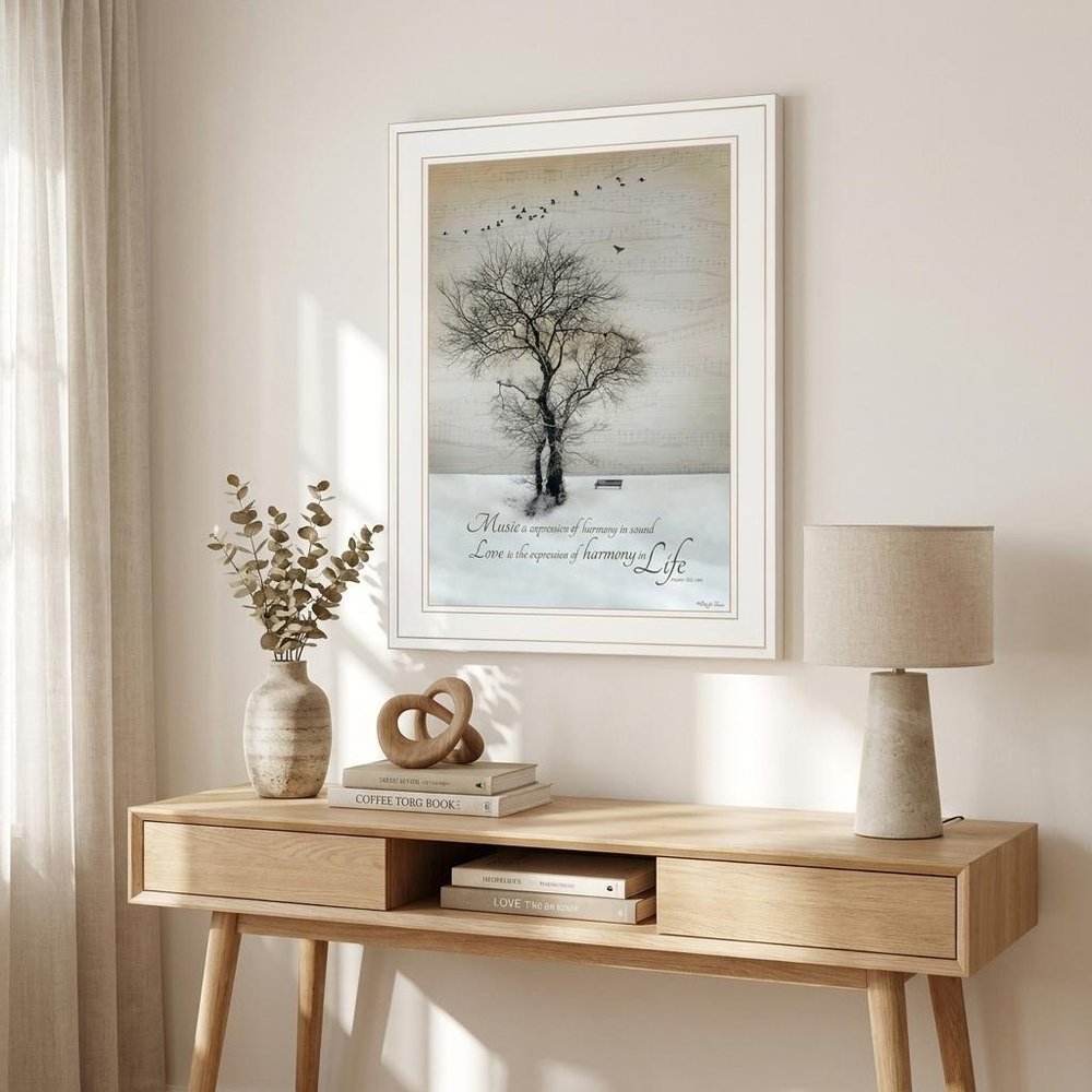 Harmony 1 White Framed Print Kitchen Wall Art