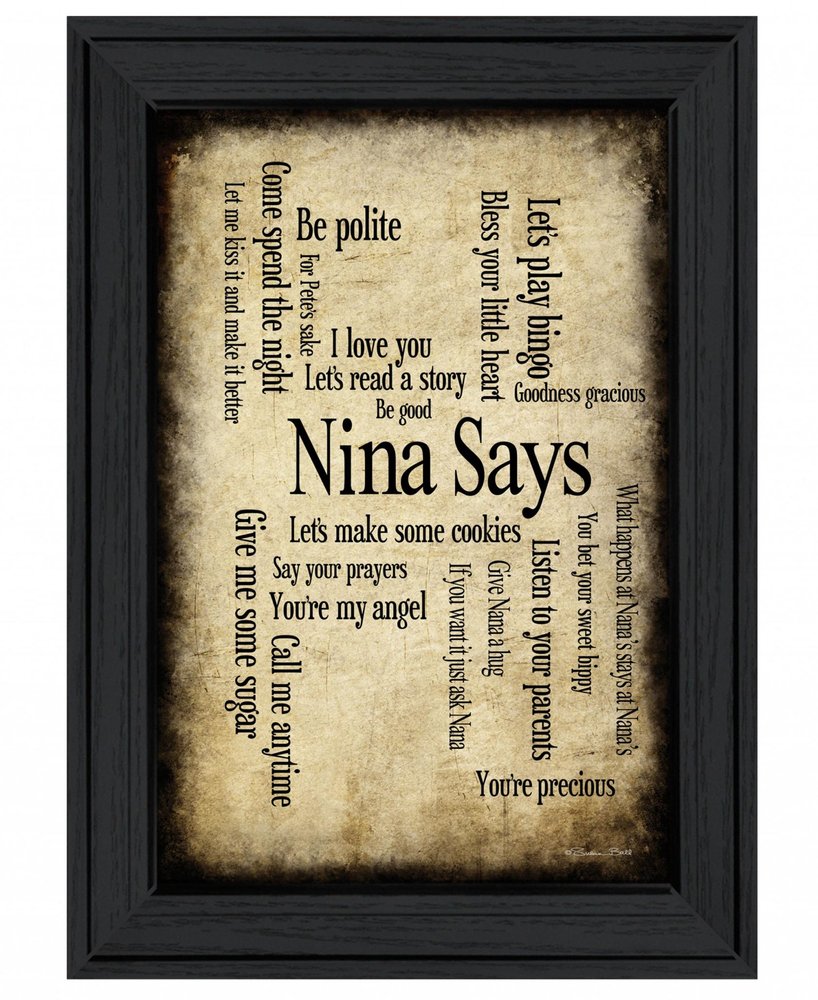 Nina Says 3 Black Framed Print Wall Art