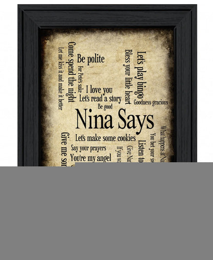 Nina Says 2 Black Framed Print Wall Art