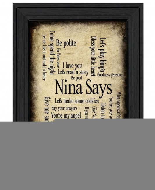 Nina Says 2 Black Framed Print Wall Art