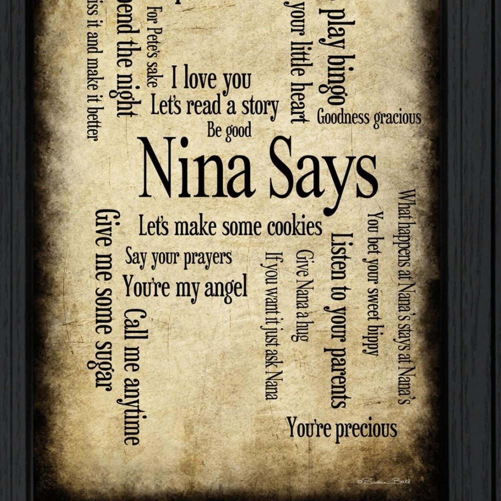 Nina Says 3 Black Framed Print Wall Art