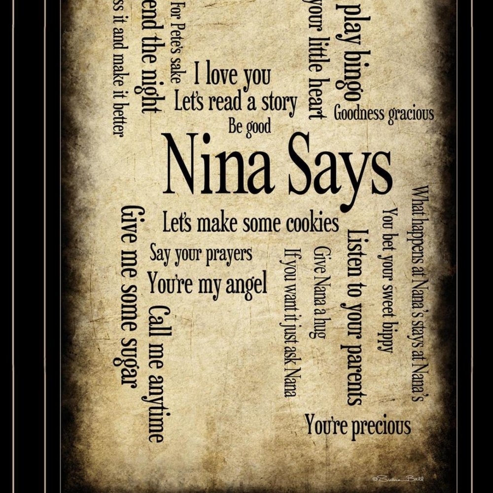 Nina Says 3 Black Framed Print Wall Art