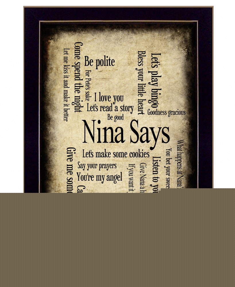 Nina Says 4 Black Framed Print Wall Art