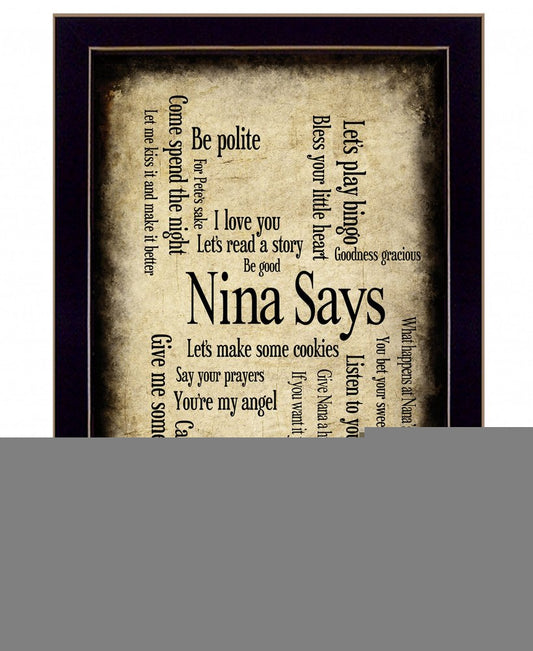 Nina Says 4 Black Framed Print Wall Art