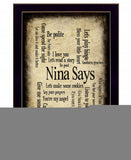Nina Says 4 Black Framed Print Wall Art