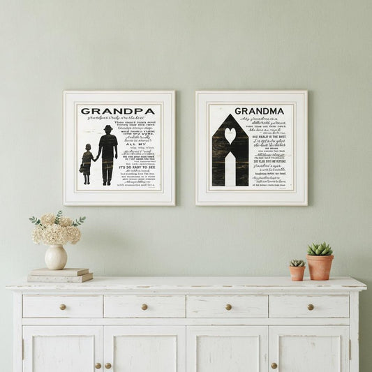 Set Of Two My Grandparents are the Best 2 White Framed Print Wall Art