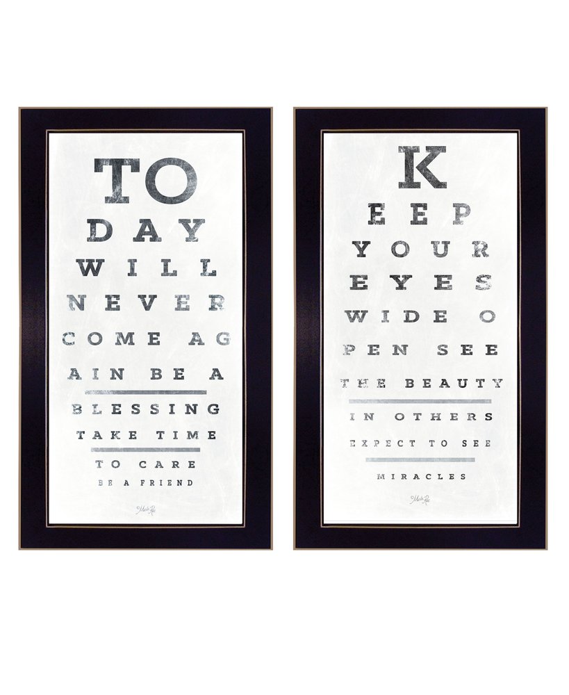 Set Of Two Eye Charts 2 Black Framed Print Wall Art
