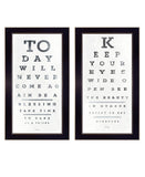 Set Of Two Eye Charts 2 Black Framed Print Wall Art