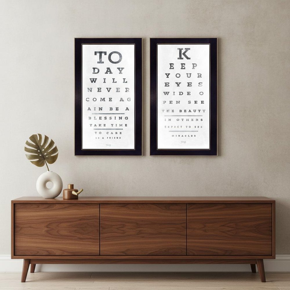 Set Of Two Eye Charts 2 Black Framed Print Wall Art