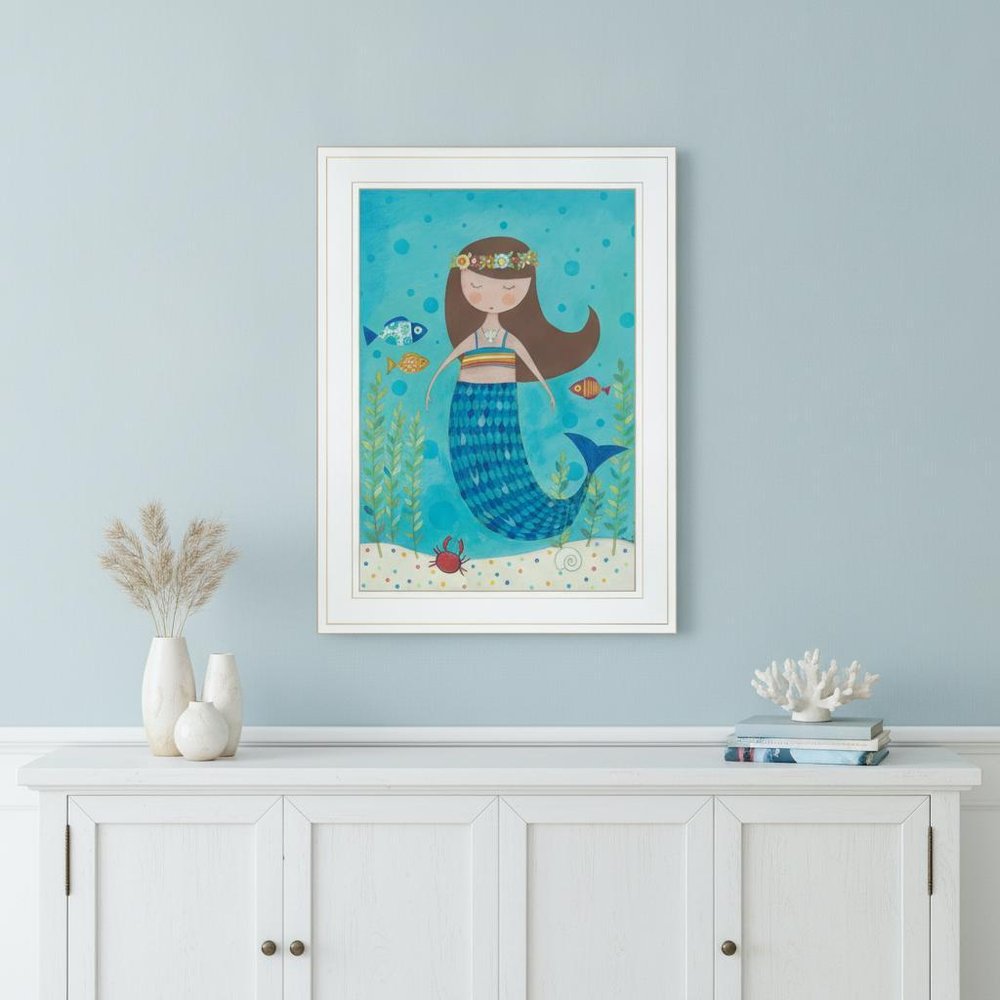 Under the Sea 3 White Framed Print Wall Art