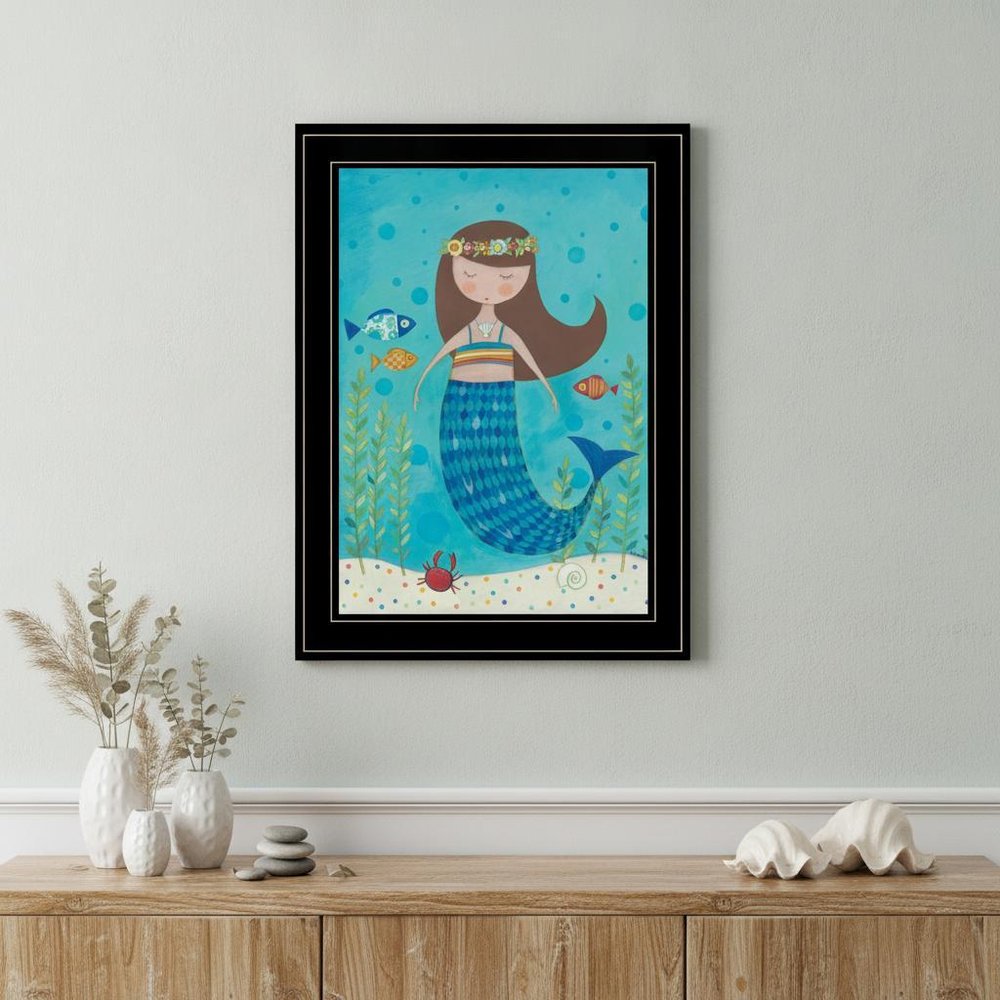Under the Sea 4 Black Framed Print Wall Art