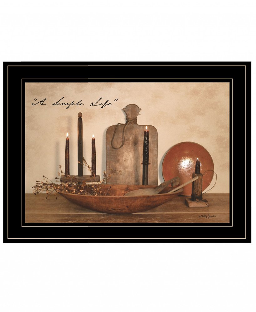 A Simple Life 3 Black Framed Print Wall Art