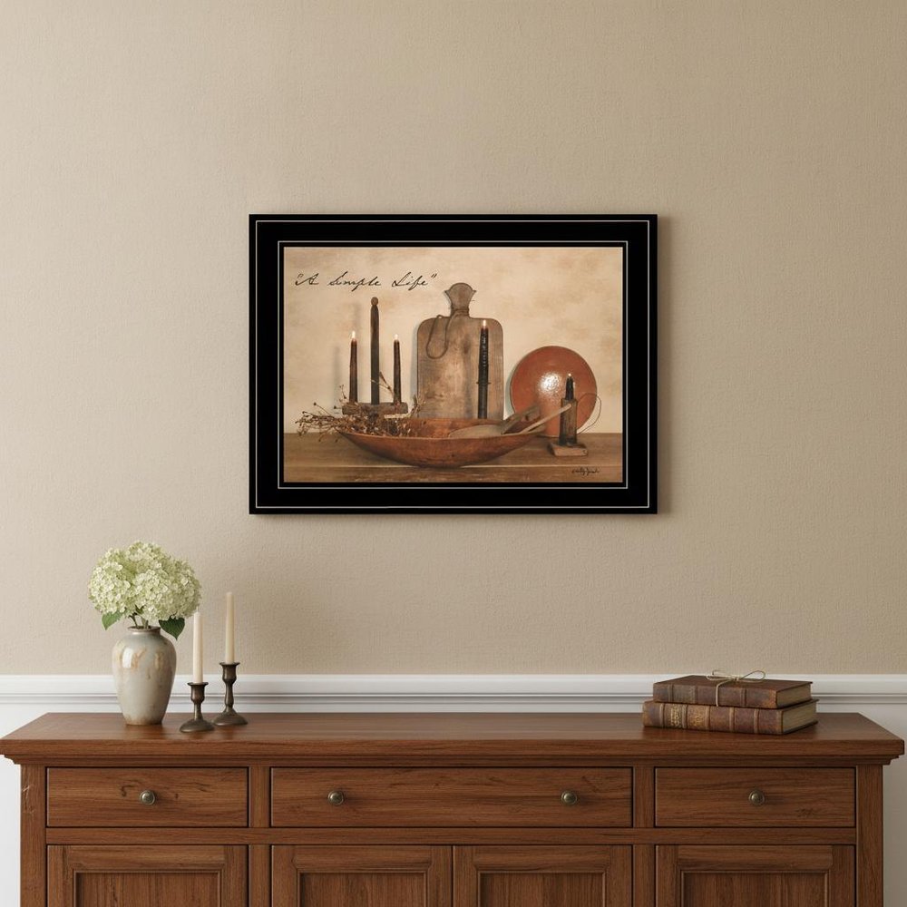 A Simple Life 3 Black Framed Print Wall Art