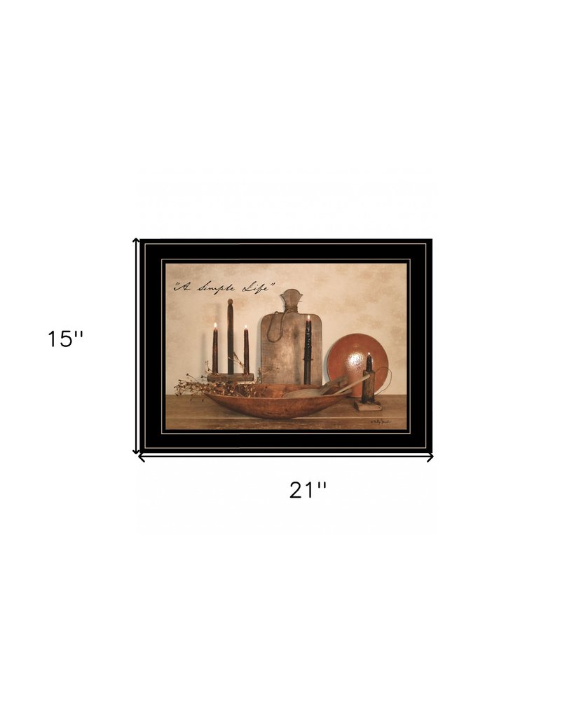 A Simple Life 3 Black Framed Print Wall Art