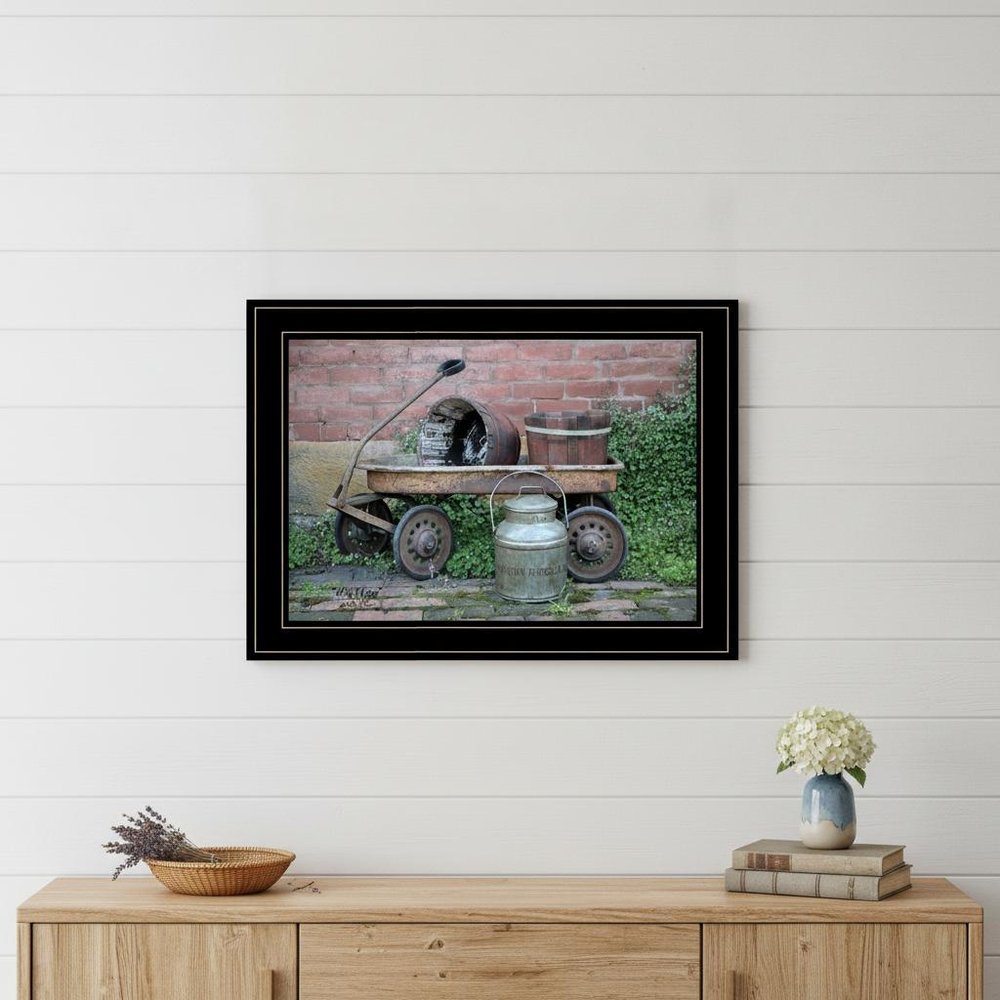 Milk Wagon 2 White Framed Print Wall Art
