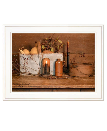 Gathering The Harvest 2 White Framed Print Kitchen Wall Art