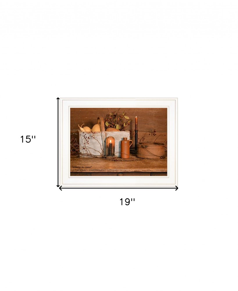 Gathering The Harvest 2 White Framed Print Kitchen Wall Art
