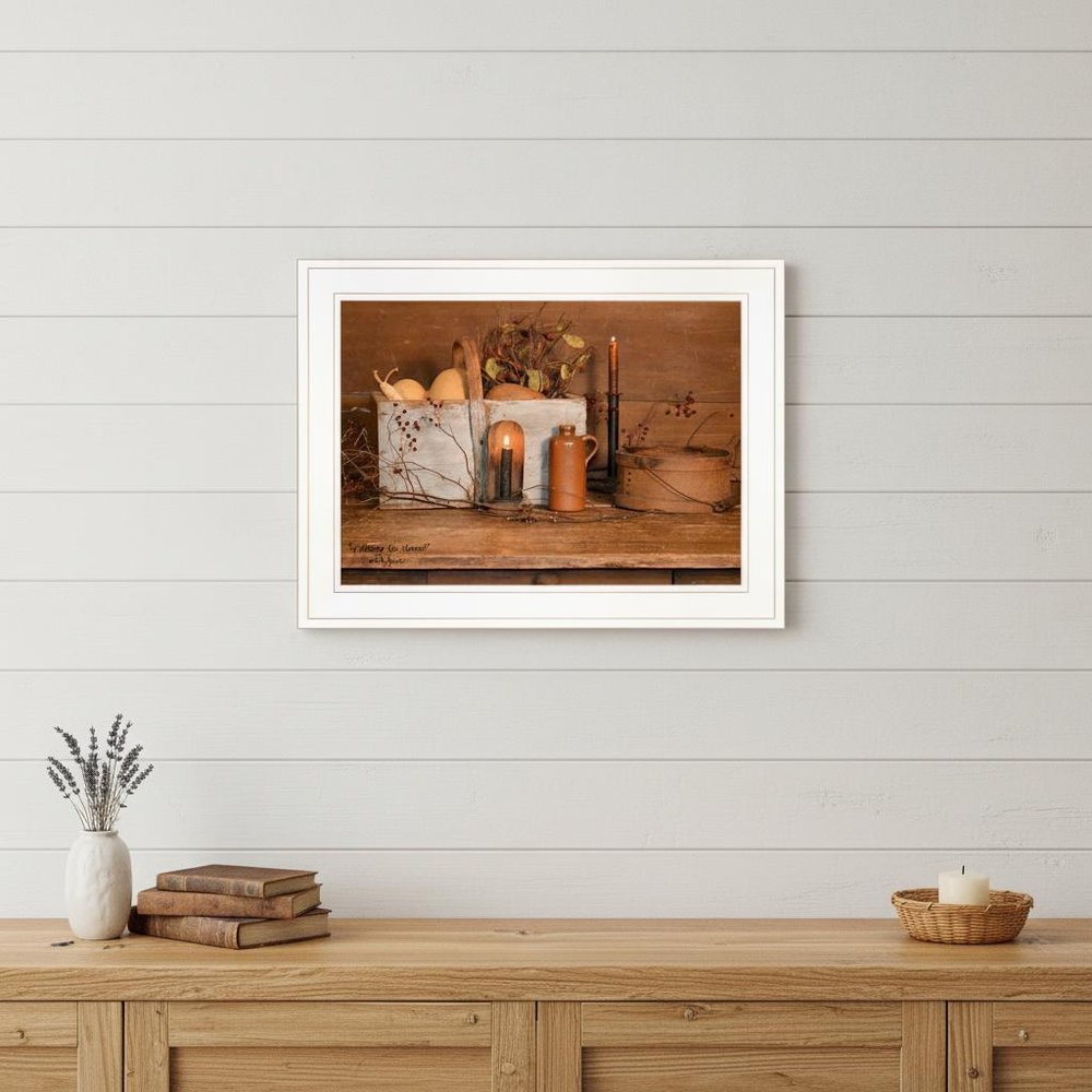 Gathering The Harvest 2 White Framed Print Kitchen Wall Art