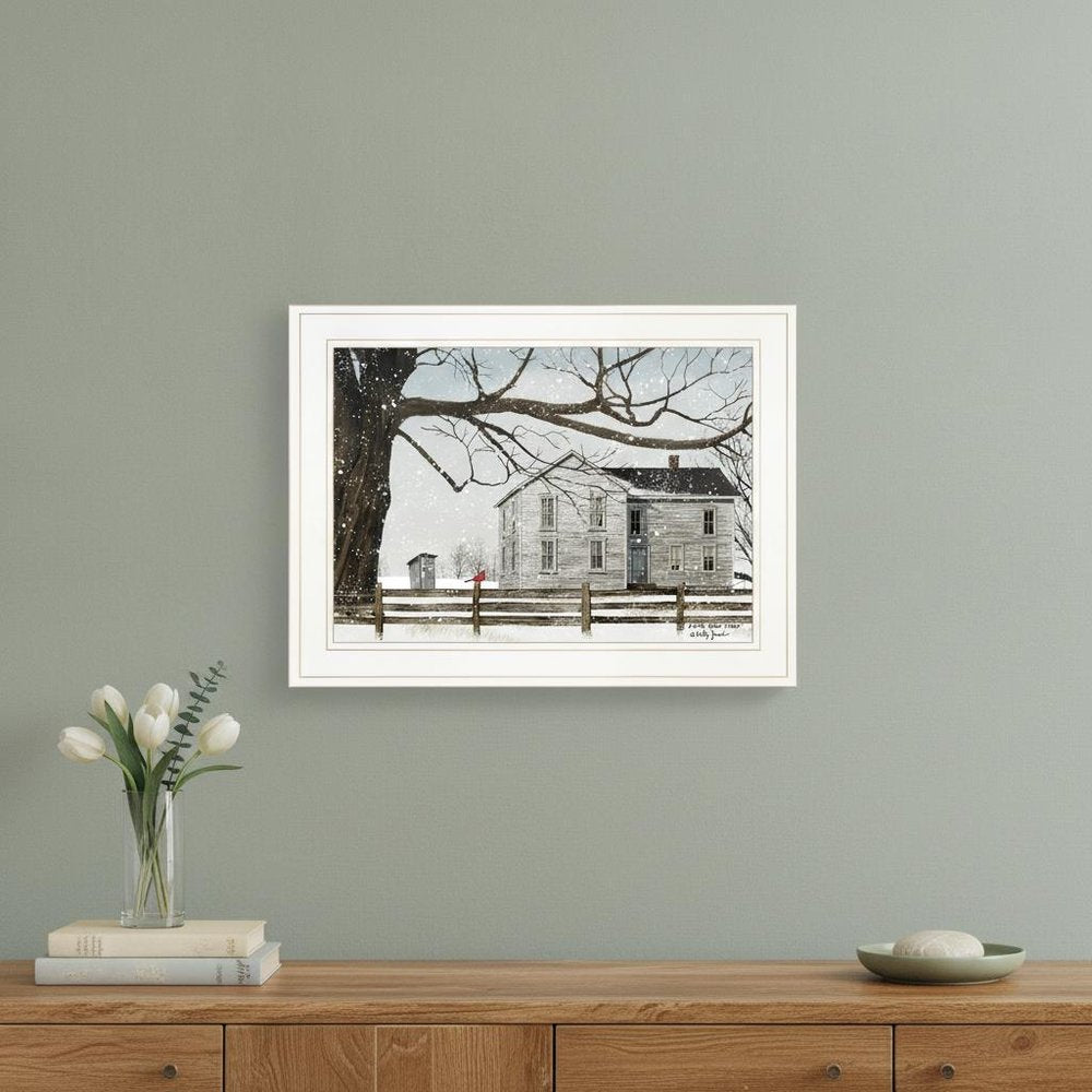 A Little Snow House 2 White Framed Print Wall Art