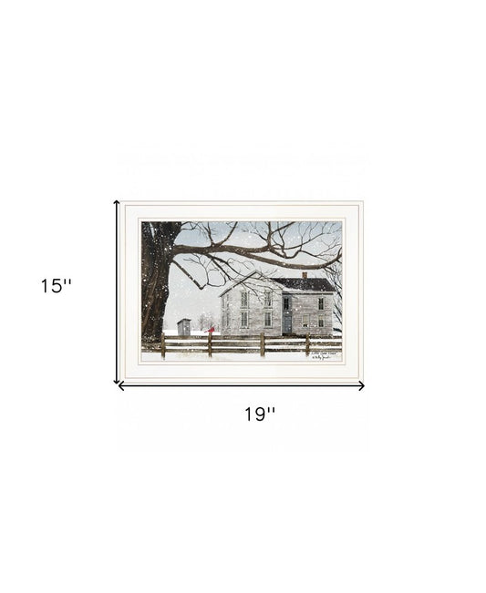 A Little Snow House 2 White Framed Print Wall Art