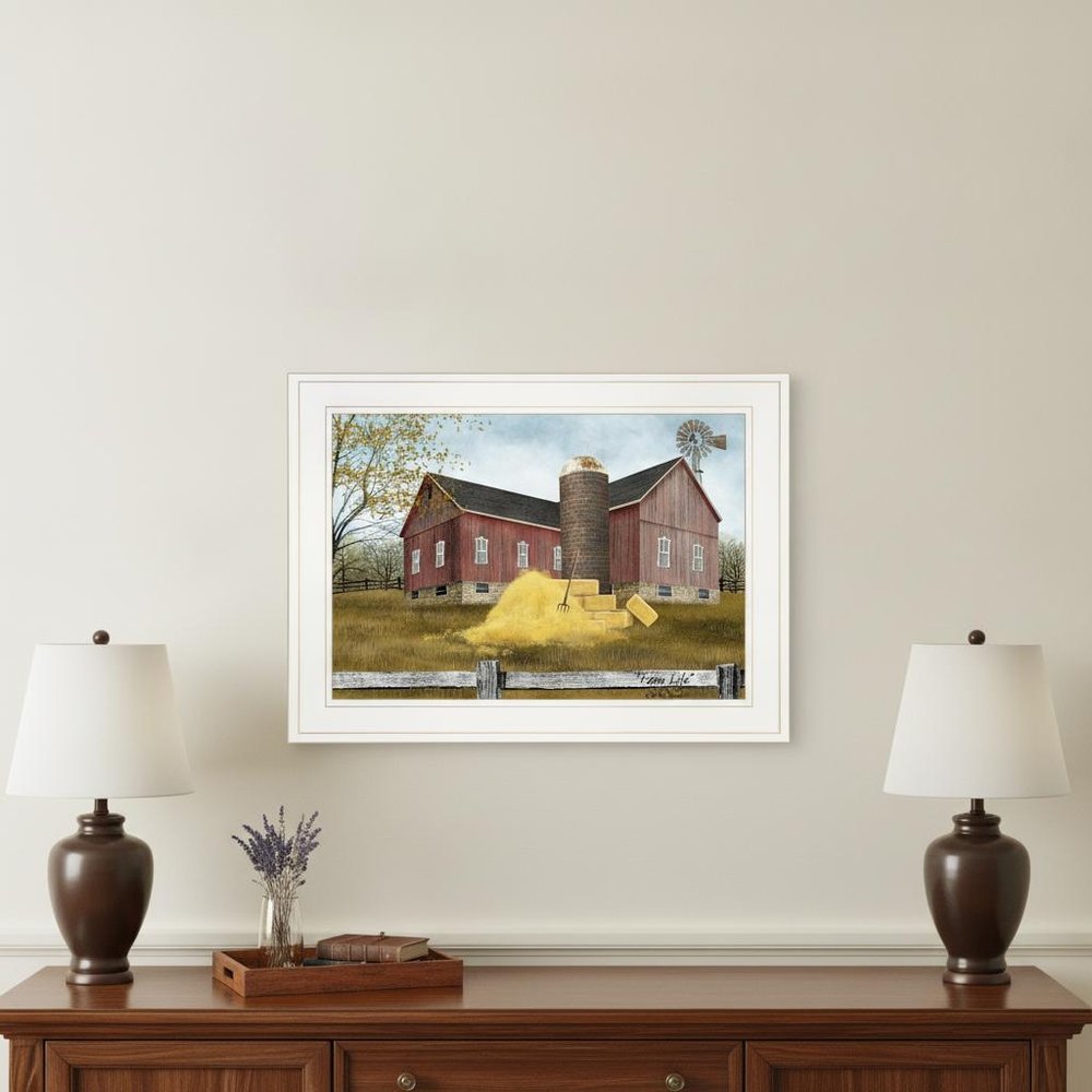 Farm Life 2 White Framed Print Wall Art