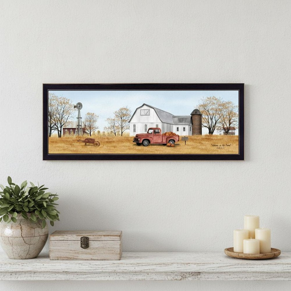 Autumn on the Farm Black Framed Print Wall Art