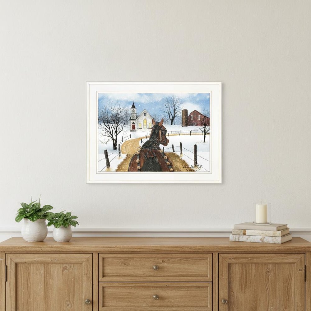 Sleigh Bells Ring 2 White Framed Print Wall Art
