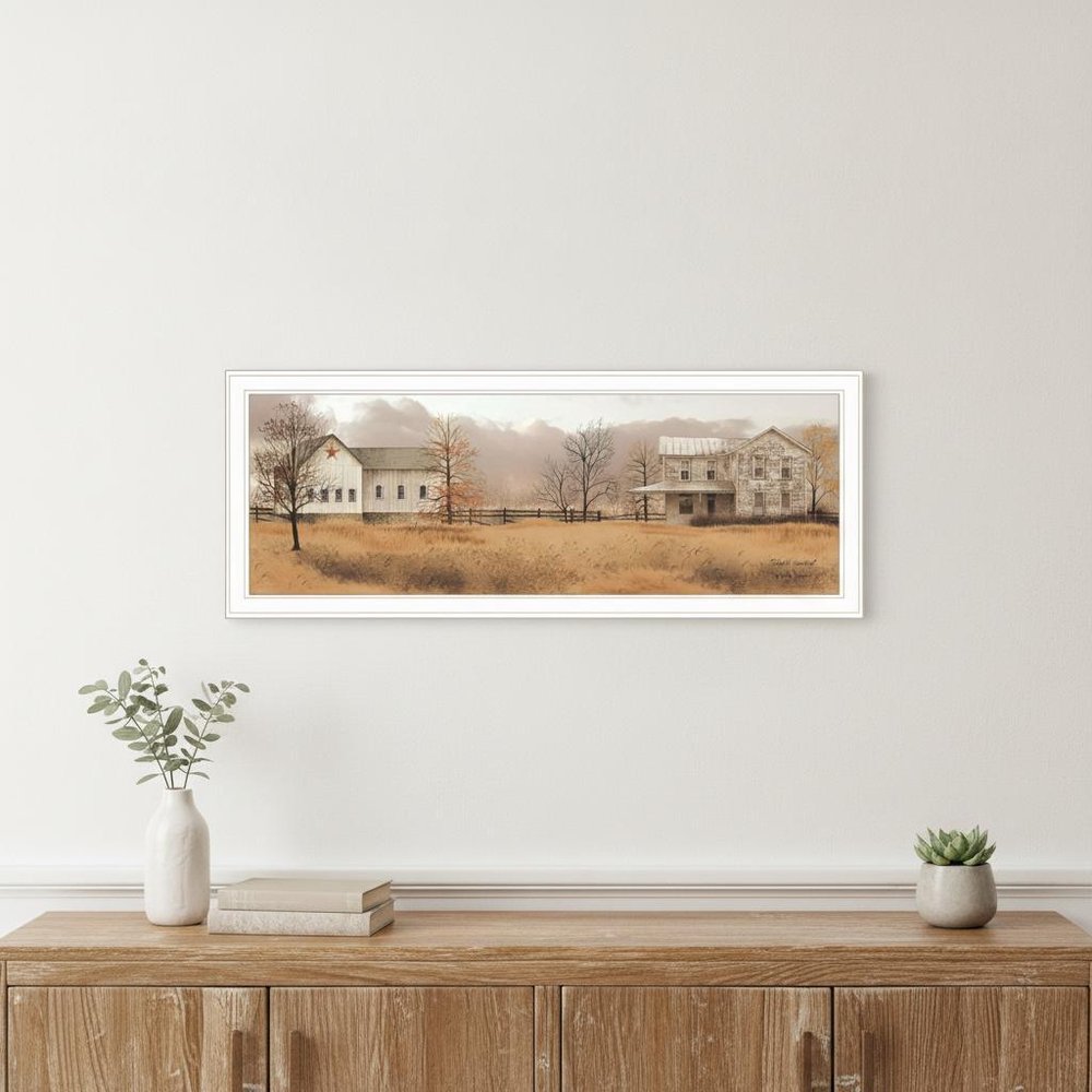 Peaceful Homestead 1 White Framed Print Wall Art