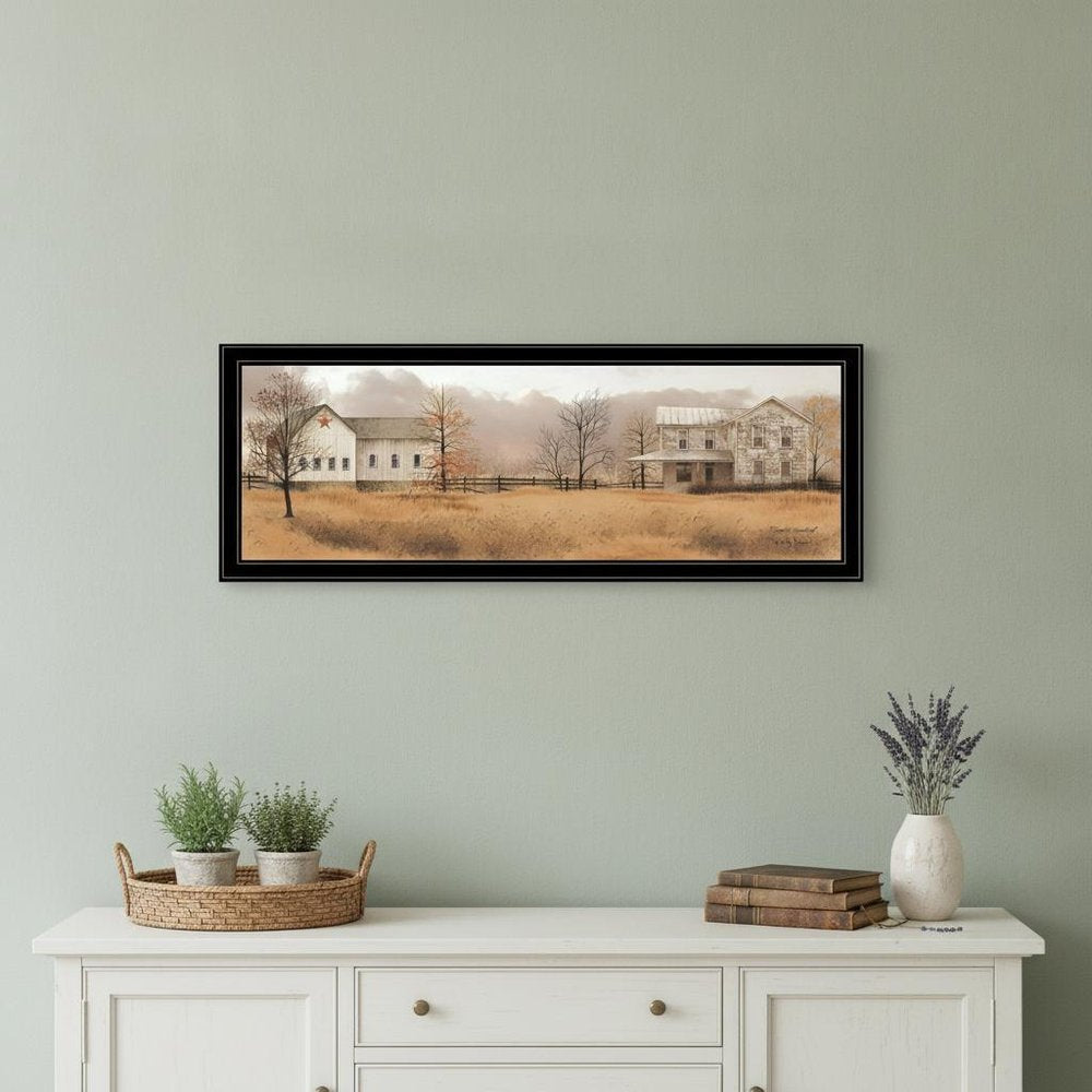 Peaceful Homestead 1 White Framed Print Wall Art