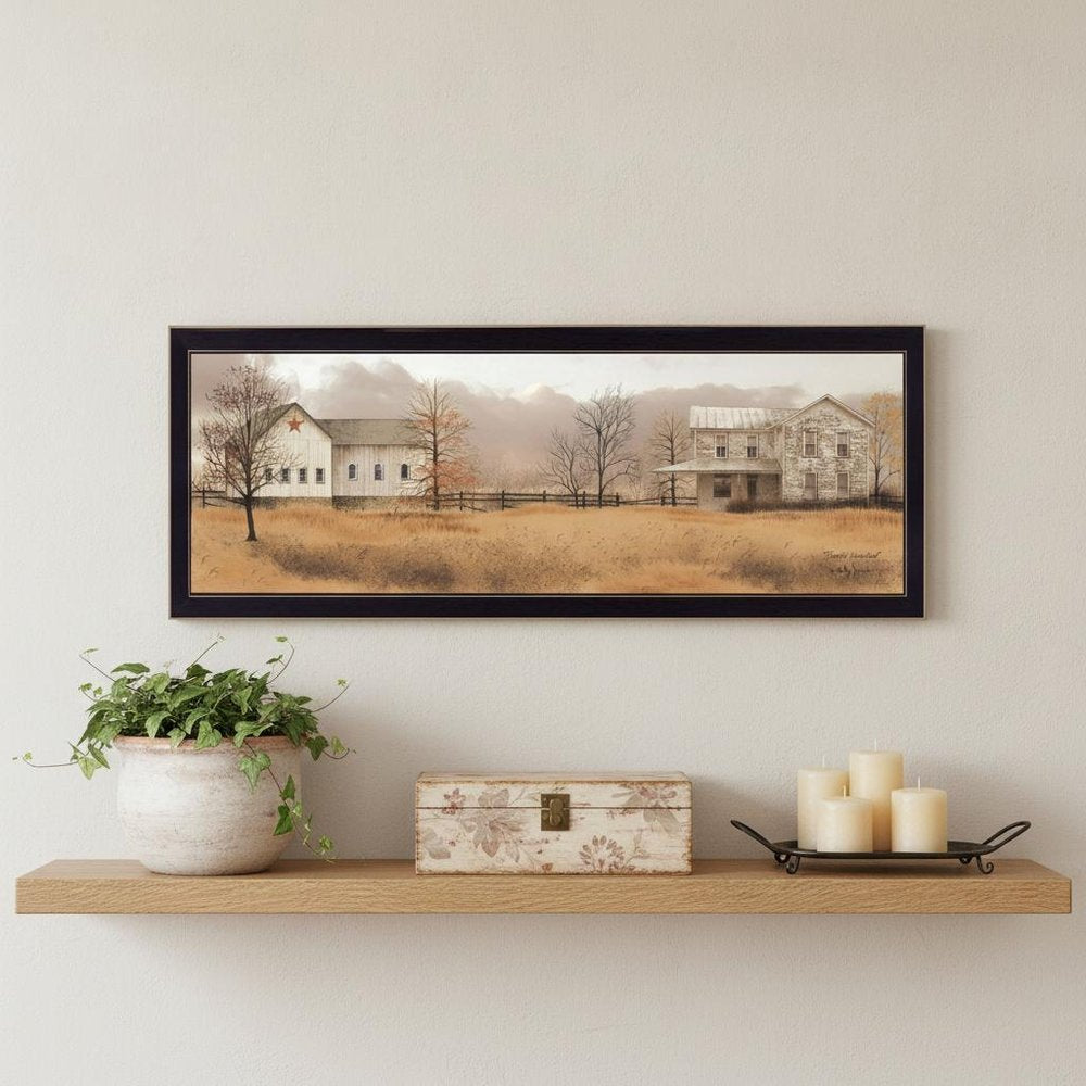 Peaceful Homestead 3 Black Framed Print Wall Art