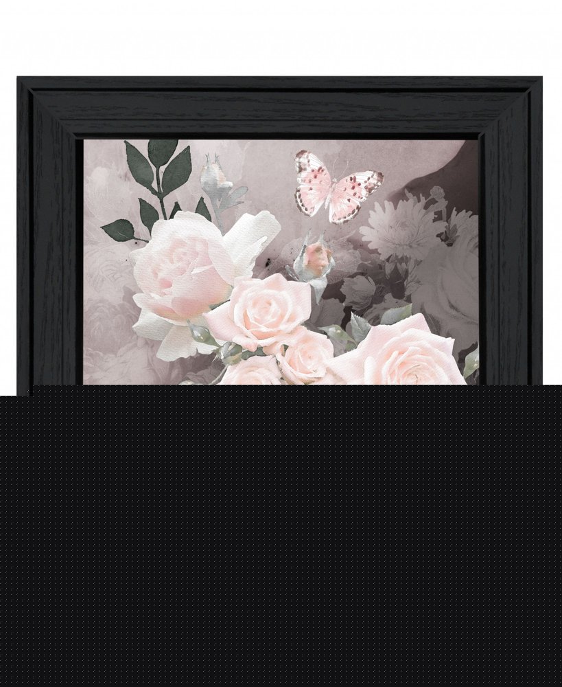 Noir Roses 1 White Framed Print Wall Art