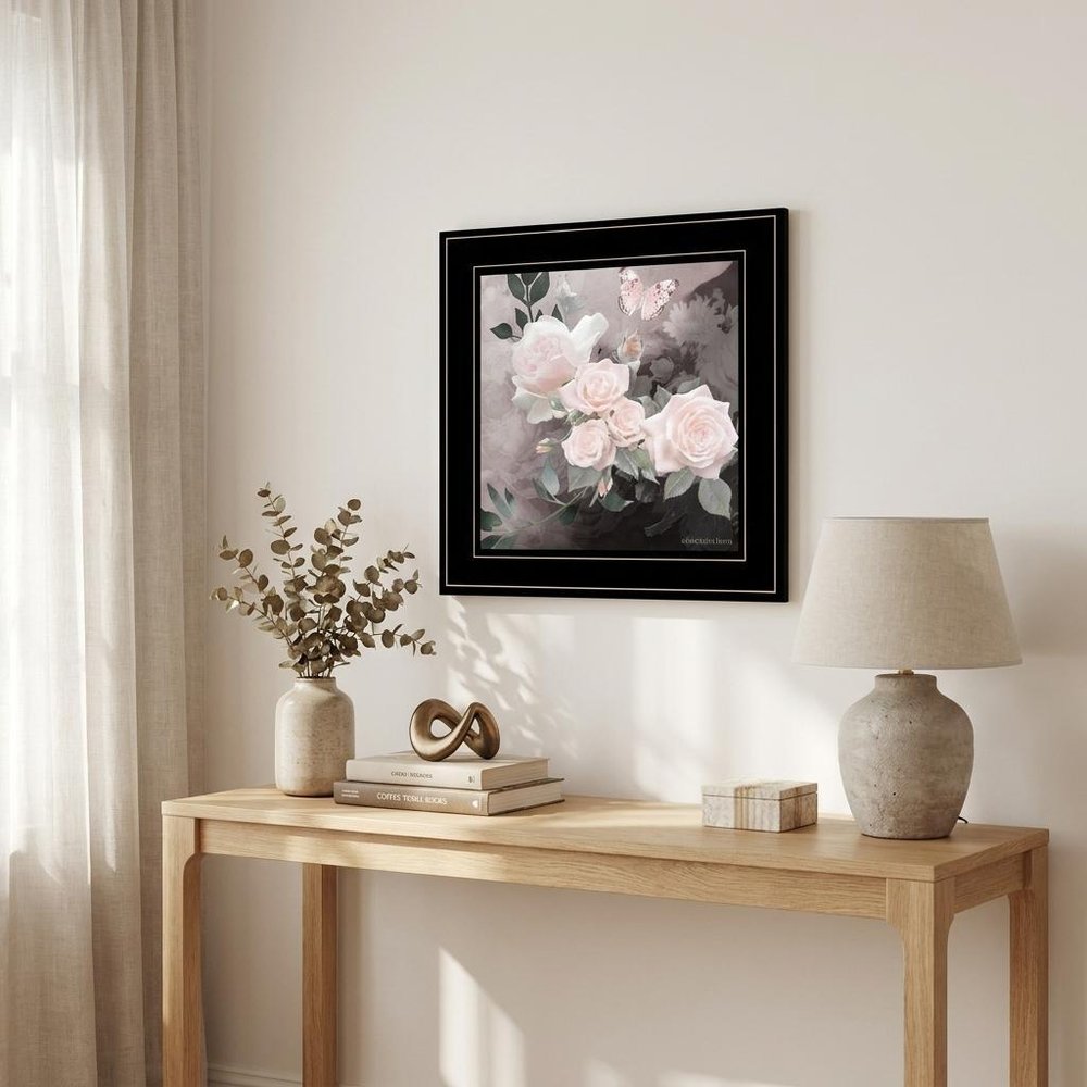 Noir Roses 1 [4] Black Framed Print Wall Art